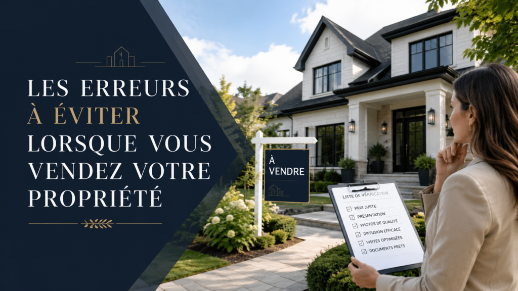 les erreurs à éviter lorsque vous vendez votre propriété